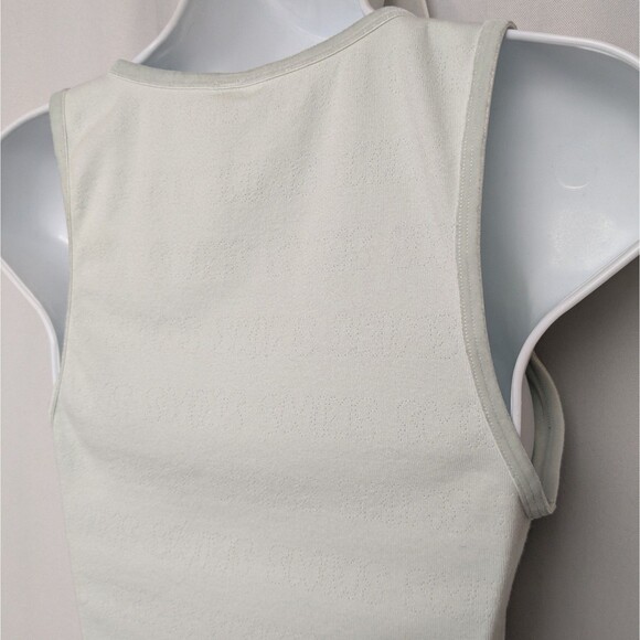 Skims Cotton Ribbed Tank Size Medium Mineral Crop Lounge Velvet Trim Top - Picture 4 of 5